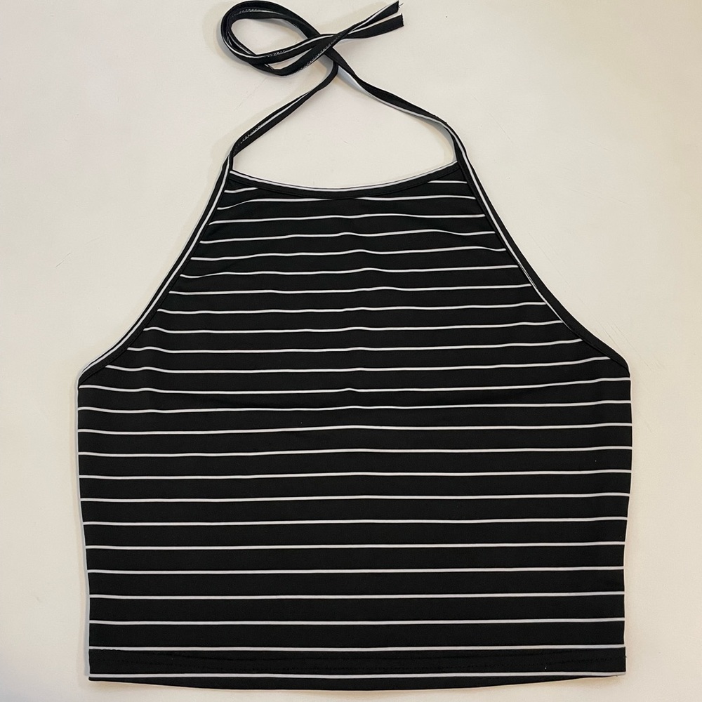 Halter Striped Crop Top
